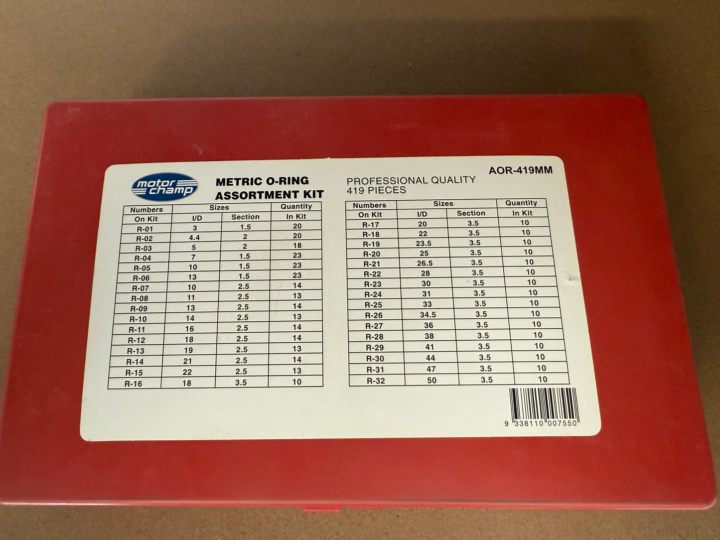Metric O-Ring assortment kit